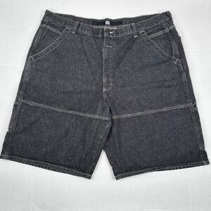 Marithe Francois Girbaud Cargo Shorts Mens 44 Black Denim Vintage Y2K Baggy 90s